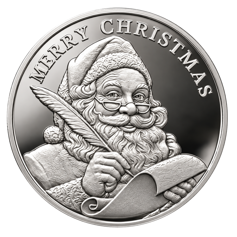 Santa Claus silver Christmas coin